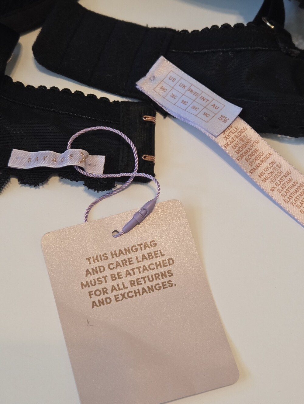Savage X Fenty Savage Not Sorry Lightly Lined Lace Balconette Bra Black - Picture 7 of 9